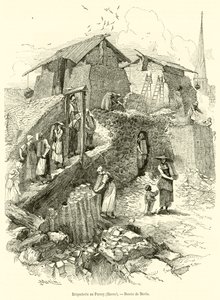 Cegielnia w Perrey, Havre (grawerowanie) autorstwa French School