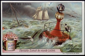 Boja z dzwonkiem do ostrzegania łodzi - Liebig chromo autorstwa French School
