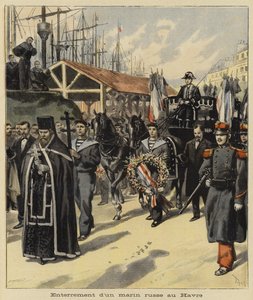 Pogrzeb rosyjskiego marynarza w Le Havre, Francja, 1897