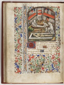 Pochówek zmarłych, ilustracja z "Księgi godzin", Paryż, ok. 1440-60 (welin) autorstwa French School