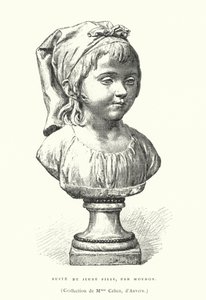Popiersie młodej dziewczyny, francuski rzeźbiarz Jean-Antoine Houdon, koniec XVIII lub początek XIX wieku (rycina) autorstwa French School