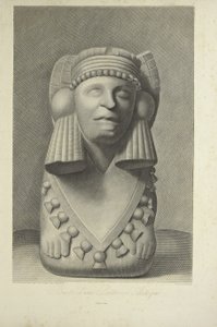 Popiersie azteckiej kapłanki, ilustracja z „Widoki kordylierów i pomników rdzennych ludów Ameryki” autorstwa Alexandra von Humboldta i Aime Bonpland autorstwa French School