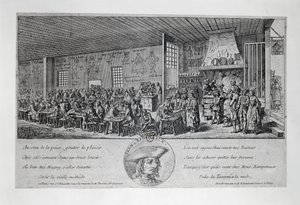 Cabaret du Tambour Royal autorstwa Jeana Ramponneau (1724-1802), grawerowanie. Francja autorstwa French School