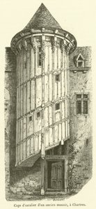 Klatka schodowa starej rezydencji w Chartres (rycina) autorstwa French School