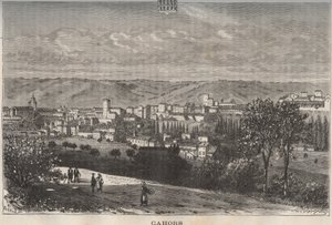 Cahors - Lot - Midi-Pyrenees - grawerowanie w „La France illustrée: geografia, historia, administracja statystyczna” autorstwa V.A. Malt-Browna. 1884 autorstwa French School