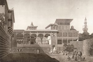Kair: widok wnętrza domu Osman Bey autorstwa French School