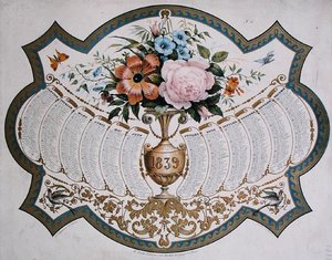 Kalendarz na rok 1839, sztychowany przez Godefroya Engelmanna (1788-1839) ok.1838 (kolor lito) autorstwa French School