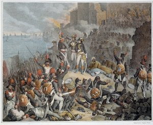 Kampania (wyprawa) Egiptu (1798-1801), Armia Wschodu: oblężenie św. Jana z Akki. 1799 r. - w „”Zwycięstwa i podboje armii francuskich””. autorstwa French School