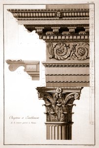 Stolica i belkowanie, Maison Carrée, Nimes, Francja autorstwa French School