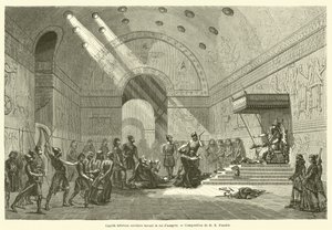 Jeńcy hebrajscy przyprowadzeni przed króla Asyrii (rycina) autorstwa French School