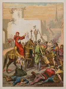Zdobycie Beziers przez krzyżowców w 1209 autorstwa French School