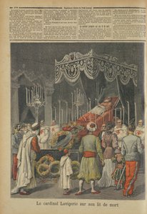 Kardynał Lavigerie (1825-92) na łożu śmierci, z Le Petit Journal, 17 grudnia 1892 autorstwa French School