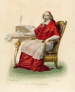 Cardinal Mazarin (kolorowy grawerunek) autorstwa French School