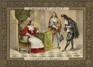 Kardynał Mazarin i Jean-Baptiste Colbert, francuscy mężowie stanu, XVII wiek
