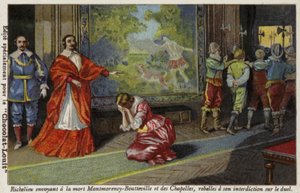 Kardynał Richelieu wysyłający Francois de Montmorency-Bouteville i hrabiego de Chapelles na egzekucję za złamanie zakazu pojedynkowania się, 1627 autorstwa French School