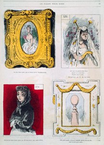 Karykatury malarzy, Franz Xavier Winterhalter, Glaize Fils, ilustracja z Le Salon pour Rire autorstwa French School
