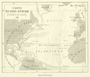Carte du Gulf-Stream (grawerowanie) autorstwa French School