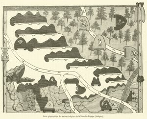 Mapa geograficzna starożytnych tubylców Nowej Hiszpanii, Azteków (rycina) autorstwa French School