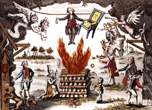 Karykatura Mirabeau, przewodniczącej Klubowi Jakobinów, 1789 autorstwa French School