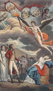 Karykatura zamachu stanu 18 Brumaire, 9 listopada 1799 autorstwa French School