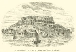 Castle-Reef Rock, na wybrzeżu Labrador, Ameryka Północna (rycina) autorstwa French School