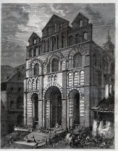 Katedra Matki Bożej Zwiastowania w Puy en Velay (Puy-en-Velay) - rycina w „La France illustrée: geografia, historia, administracja statystyczna” autorstwa V.-A. Słodowy Brąz. 1884 autorstwa French School
