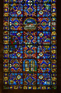 Cathedrale de chartres, fragment witraża pokoju autorstwa French School