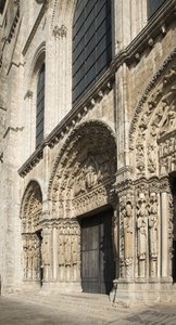 Cathedrale de chartres, portal królewska fasada zachodnia autorstwa French School