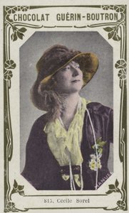 Cecile Sorel (kolorowe zdjęcie) autorstwa French School
