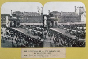 Święto Przemysłu w Tuileries, Place du Carrousel, Paryż, widok stereoskopowy, 25 stycznia 1863 r. autorstwa French School