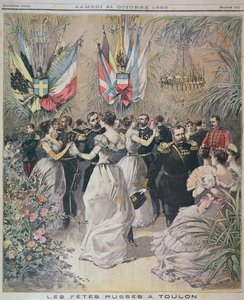Uroczystości na cześć Wizyty Floty Rosyjskiej w Tulonie, okładka „Le Petit Journal”, 21 października 1893 autorstwa French School