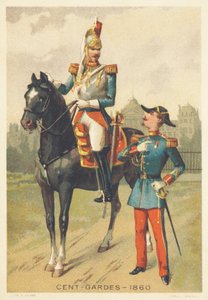 Stulecia w 1860 r. (Elitarny Korpus Kawalerii szarża gwardii osobistej cesarza Napoleona III, utworzony w 1854 r., rozwiązany w 1870 r.) autorstwa French School