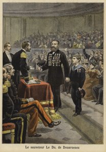 Ceremonia uhonorowania pana Le Du, ratownika z Douarnenez, Bretania, 1897 autorstwa French School