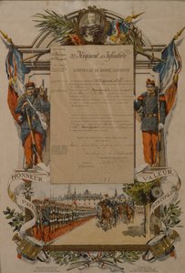 Zaświadczenie o dobrym zachowaniu, 37 Pułk Piechoty, 1896 autorstwa French School
