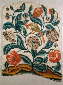 Oparcie krzesła, ok.1725-50 (haft na płótnie) autorstwa French School