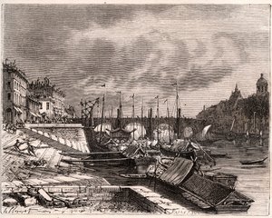 Chalon-sur-Saone (Chalon sur Saone) - Saone-et-Loire - grawer w „La France illustrée: geografia, historia, administracja statystyczna” autorstwa V.-A. Słodowy Brąz. 1884 autorstwa French School