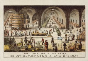 Piwnice szampana firmy E Mercier & Co, Epernay, Francja autorstwa French School