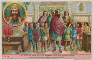 Karol Wielki, założyciel imperium karolińskiego (768-814) autorstwa French School