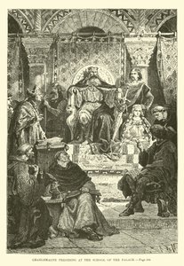 Karol Wielki przewodniczy Szkole Pałacowej autorstwa French School