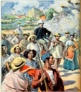 Charles Le Myre de Vilers (1833-1918) na Madagaskarze (próba pojednania między rządem Tananarive a Francją) ilustracja z „Le Petit Journal”, 22 października 1894 (rycina) autorstwa French School