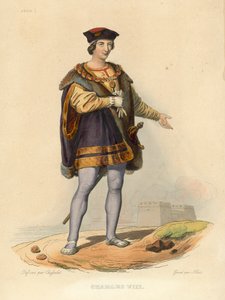 Karol VIII (kolorowy grawerunek) autorstwa French School