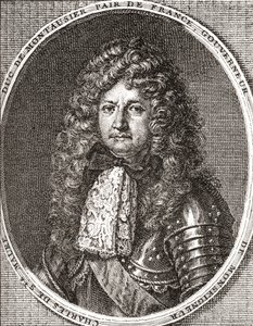 Charles de Sainte-Maure, książę de Montausier, 1610 1690. Francuski żołnierz i namiestnik delfina, Louis le Grand Dauphin. Z Les Heures Libres opublikowanego w 1908 roku. autorstwa French School