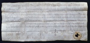 Karta podpisana przez Hugues I Capet (941-996), króla Francji, 988 (pióro i atrament na papierze) autorstwa French School