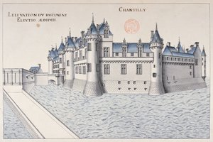 Chateau de Chantilly (pióro i atrament i toaleta na papierze) autorstwa French School
