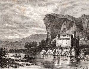 Chateau de la Caze en Lozere - rycina w „La France illustree: geografia, historia, administracja statystyczna” autorstwa V.A. Słodowo-Brązowy. 1884 autorstwa French School