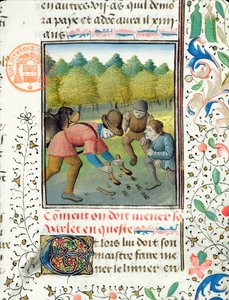 Sprawdzanie śladów jelenia, z Livre de la Chasse Gastona Phebusa de Foix (1331-91) autorstwa French School