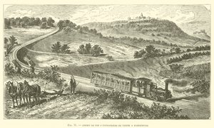 Kolej zębata z Wiednia do Kahlenberg (grawerowanie) autorstwa French School