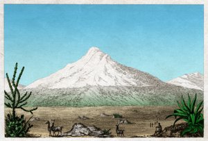 Wulkan Chimborazo. (grafika, ok. 1840) autorstwa French School