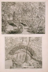 Chiński most w Attichi, z „Jardins Anglo-Chinois a la mode” George