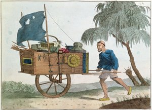 Chłop chiński z taczką pod żaglami, 1811 autorstwa French School